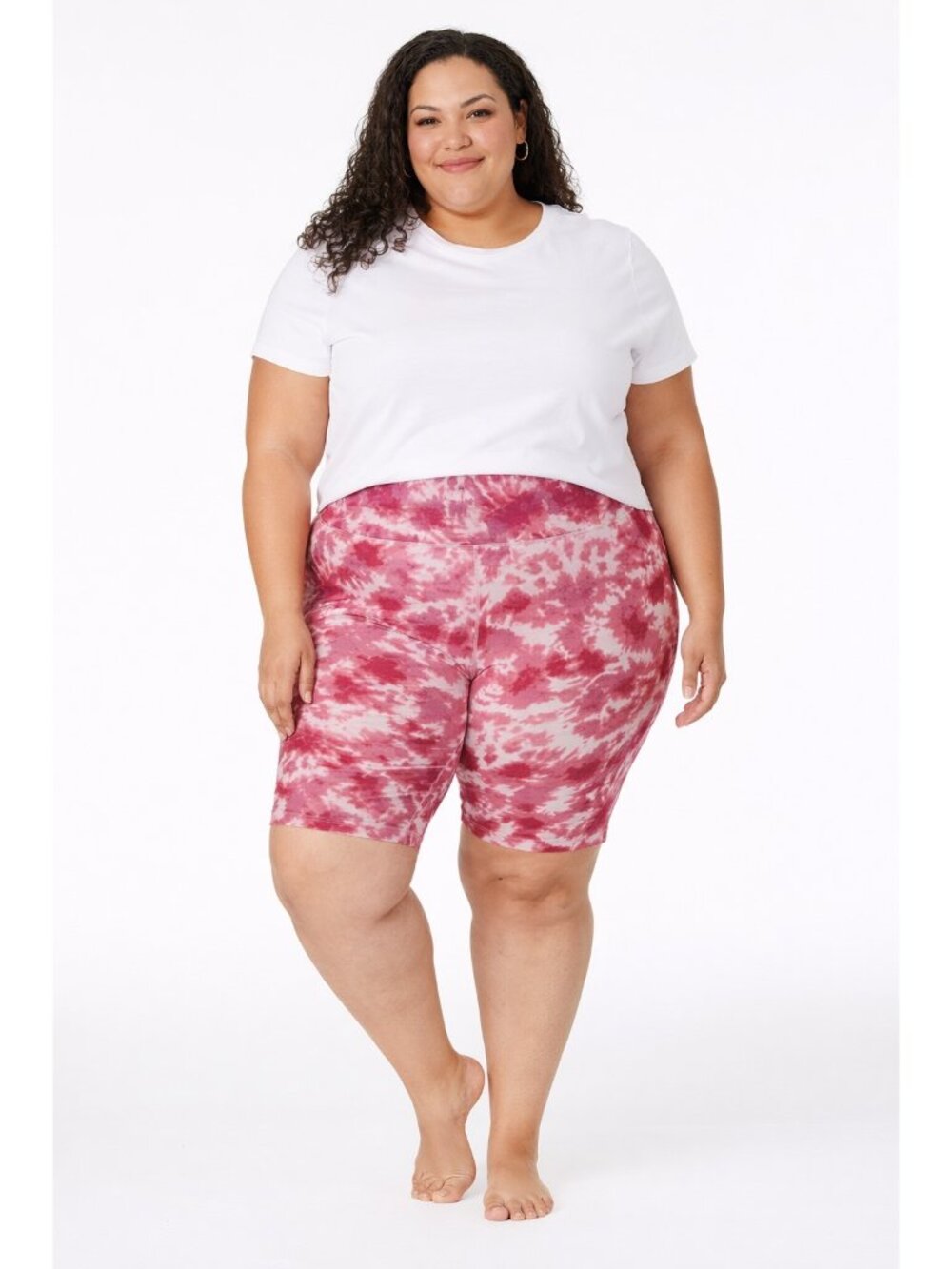 Kim Gravel Pink Tie Dye Biker Shorts 4XP High Waist Stretch Summer Streetwear